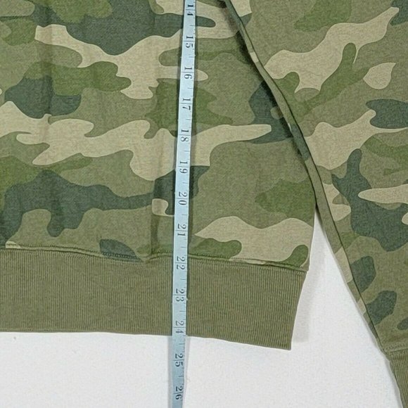 Old Navy Sweatshirt Womens XS Tall Green Camo Crewneck Fleece Lined - Picture 7 of 10